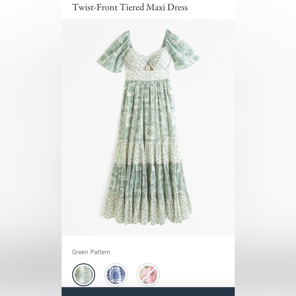 Abercrombie & Fitch Twist-Front Tiered Maxi Dress